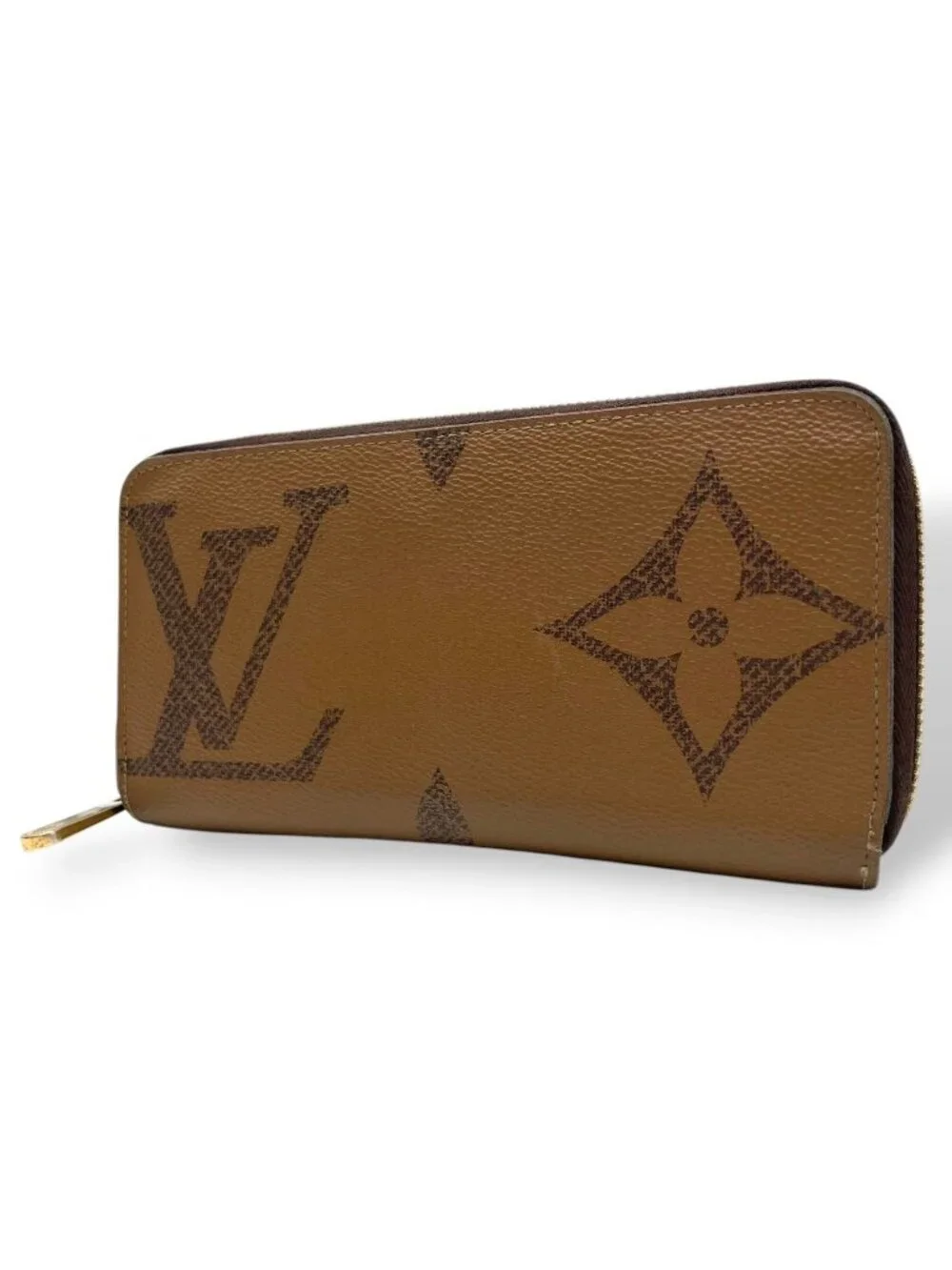 Louis Vuitton Zippy Wallet Monogram Giant Reverse Zip Around Brown